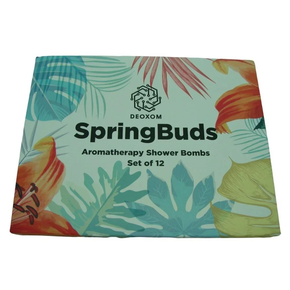 Deoxom SpringBuds Vegan Aromatherapy Shower Bomb Set of 12 New Wrapped & Sealed